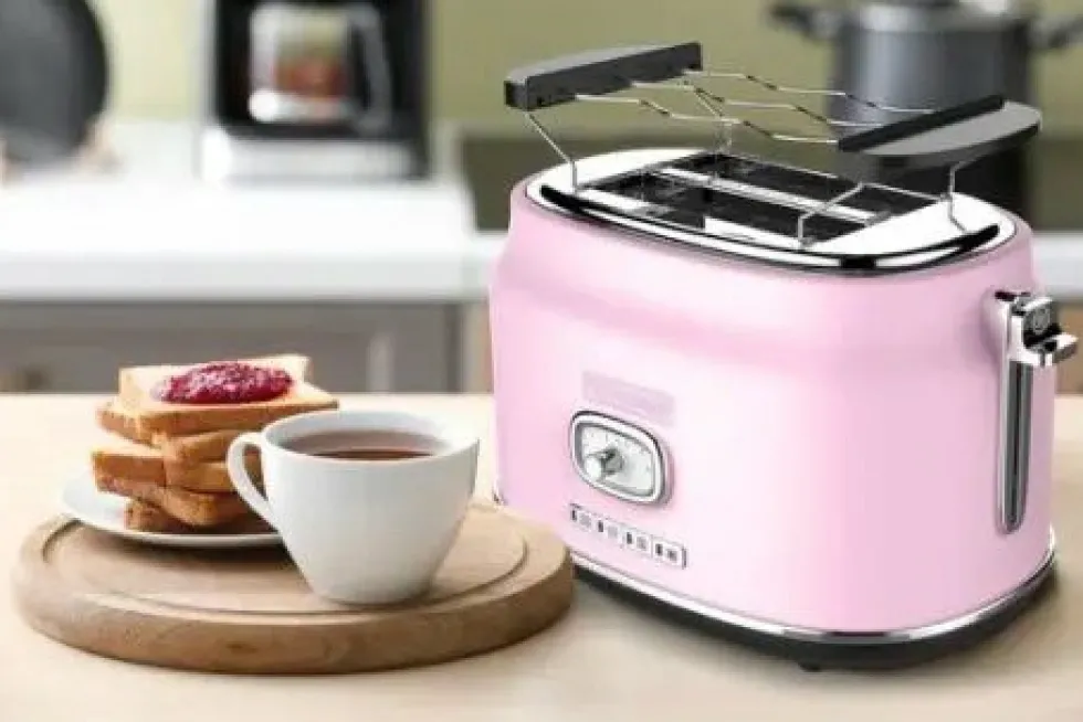 Retro Broodrooster 2 Slice Toaster Roze Westinghouse