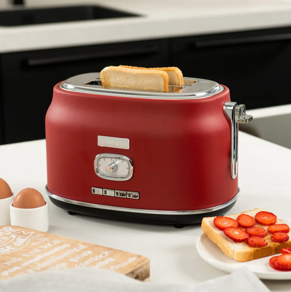 Retro Broodrooster 2 Slice Toaster Rood Westinghouse