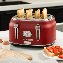 Retro Broodrooster 4 Slice Toaster Rood Westinghouse