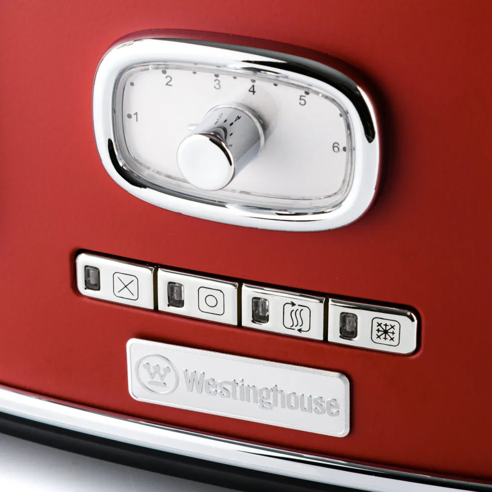 Retro Broodrooster 4 Slice Toaster Rood Westinghouse