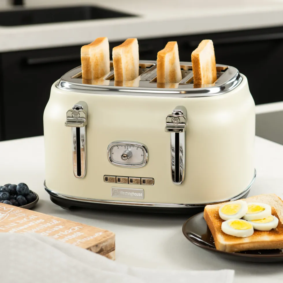 Retro Broodrooster 4 Slice Toaster Crème Westinghouse