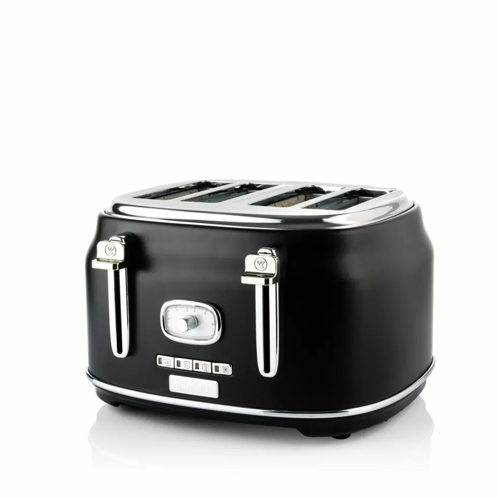 Retro Broodrooster 4 Slice Toaster Zwart Westinghouse