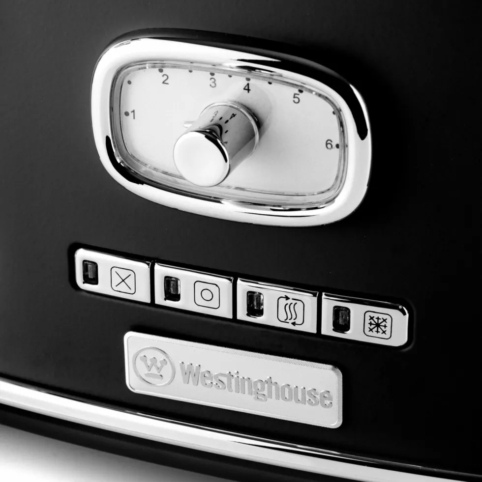 Retro Broodrooster 4 Slice Toaster Zwart Westinghouse