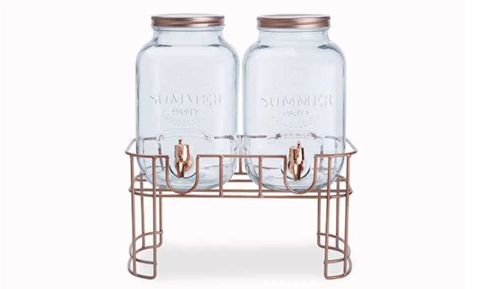 Sap dispenser set van 2 op voet met kraantje 3,5 liter