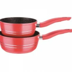 Sauspannen set 18 en 20 cm marmeren coating Royalty Line zwart