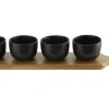 Serveerplank 42cm met 4 apero potjes
