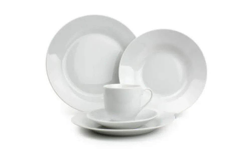 Serviesset 18-delig Budget Basic White rand