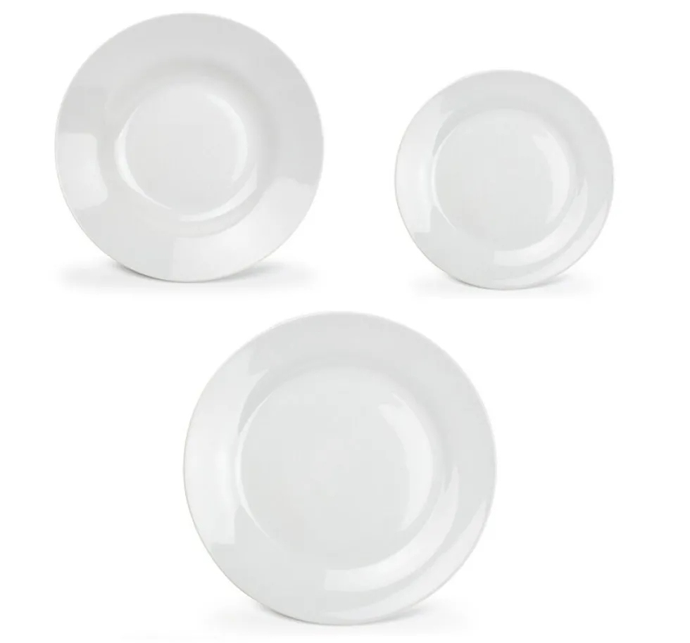 Serviesset 18-delig Budget Basic White rand
