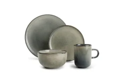 Serviesset 16-delig Meridian grijs groen blauw