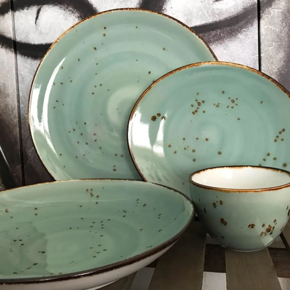 Serviesset 16-delig Q Authentic Aqua