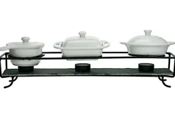 Set schotelverwarmer en 3 potjes
