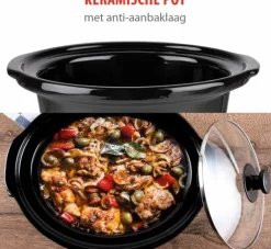 Slowcooker 6 liter RVS keramische binnenpan Royalty Line
