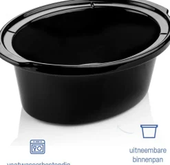 Slowcooker 6 liter RVS keramische binnenpan Royalty Line