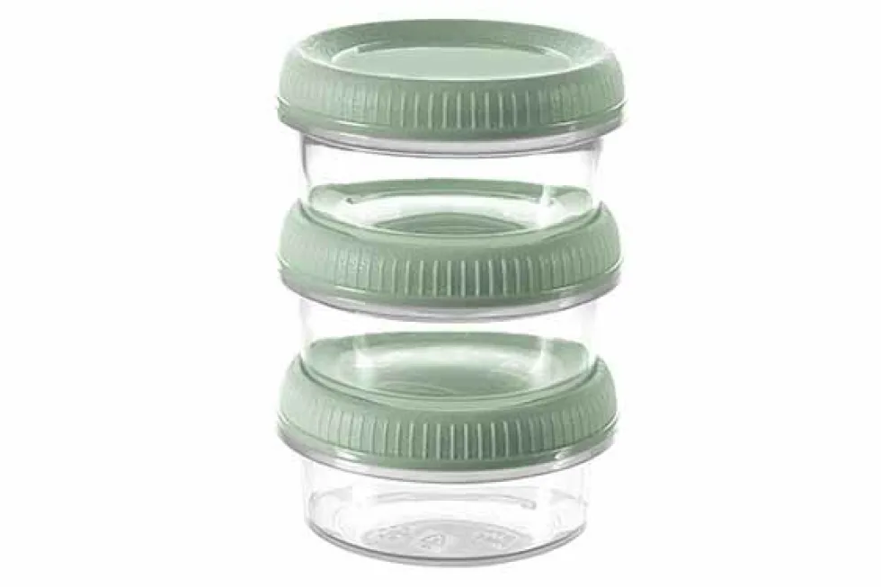 Stapelbaar vershoudbakje 3 stuks rond 80 ml Smart to go eco Curver