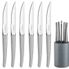 Steakmessen set Jet Satin in rond blok Lou Laguiole