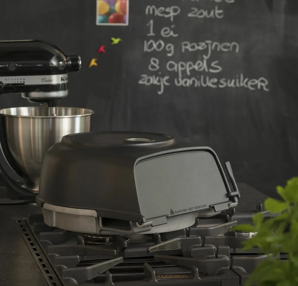 Stove top pizza oven Fernus Charcoal Mat zwart