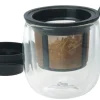 Theeglas met filter zwart 130 ml Finum