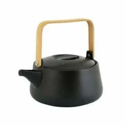 Theepot Bamboe/Porselein 1L Mat Zwart