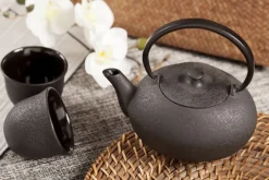 Theepot gietijzer set 0,55 L - 15 cl Fuku Black