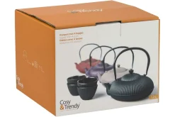 Theepot met kopjes gietijzer rood 1,2 L Pumpkin