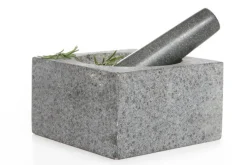 Vijzel met stamper graniet 14 cm vierkant Cosy&Trendy