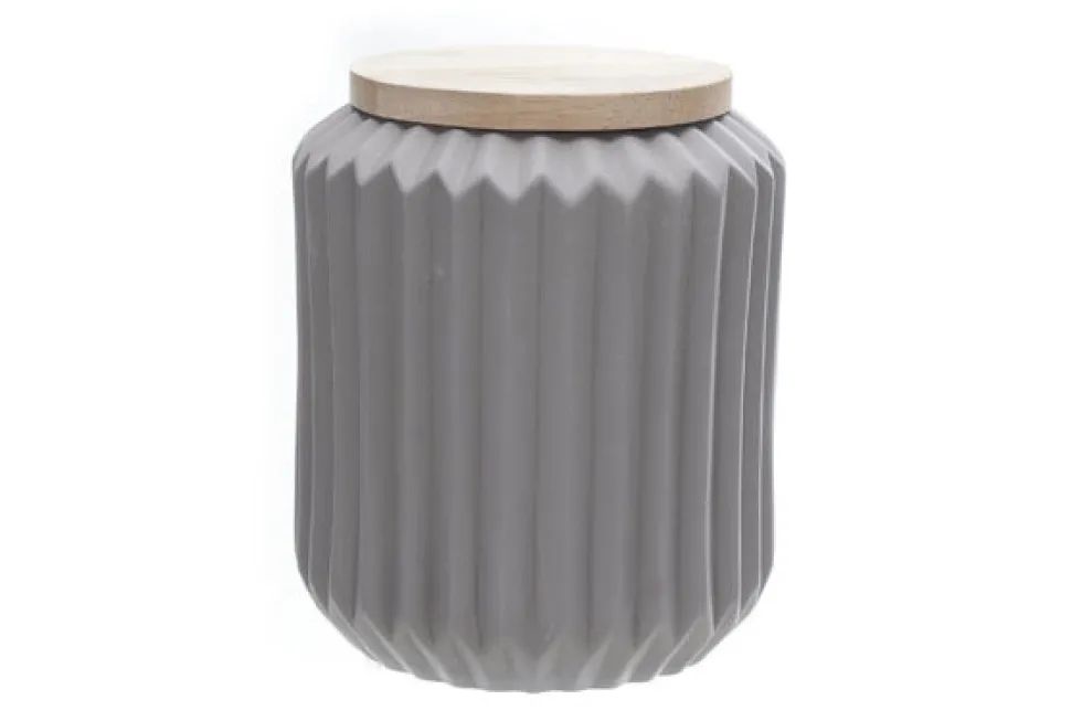 Voorraadpot met houten deksel 16 cm