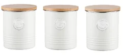 Voorraadpot set 3-delig Living Gebroken Wit