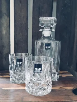 Whisky set karaf met 2 glazen kristal
