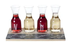 Wijnkaraffen set op krijtbord 15 cm