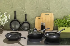 Wokpan 28 cm Stonehenge Sola zwart