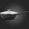 Wokpan marmeren coating 28 cm zwart
