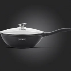 Wokpan marmeren coating 28 cm zwart