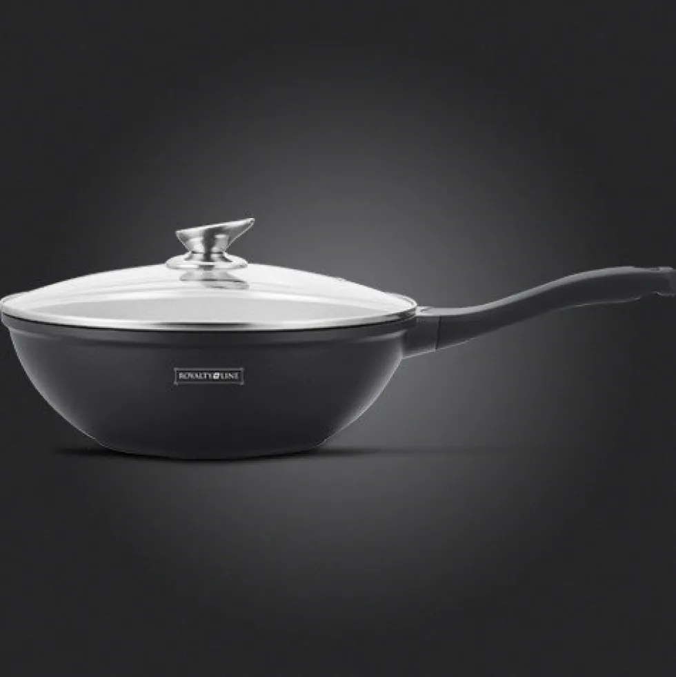 Wokpan marmeren coating 28 cm zwart
