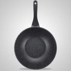 Wokpan marmeren coating 28 cm zwart