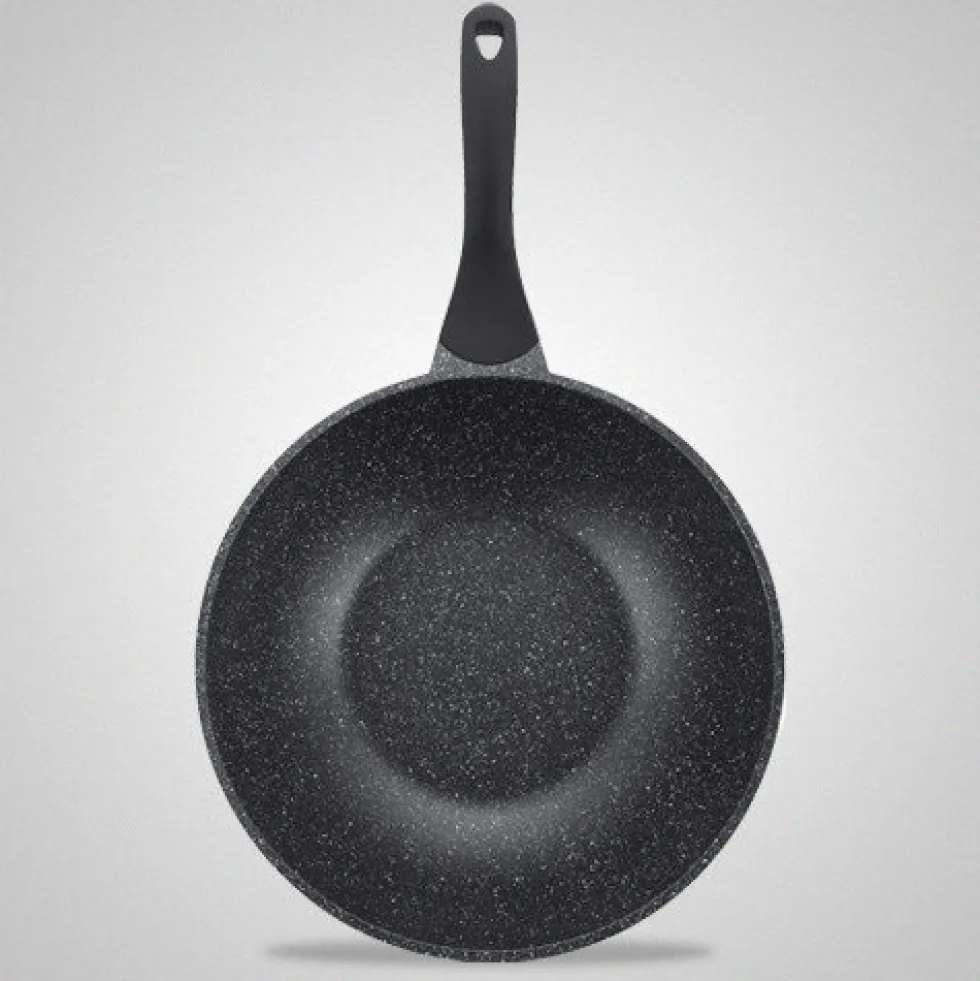 Wokpan marmeren coating 28 cm zwart